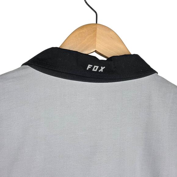 Fox Mens Airline Trudri Performance Polo Shirt Gray Short Sleeve SZ L Motocross - Picture 9 of 13